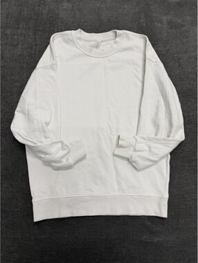 Lululemon White Cotton Crewneck Sweatshirt Size 2